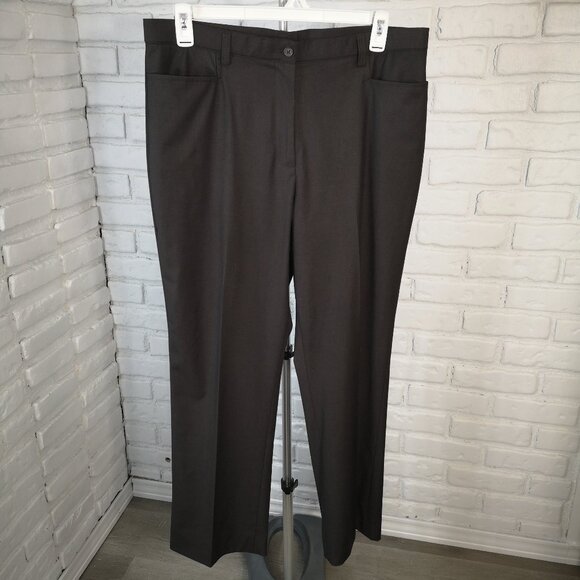 Haggar Ladies Size 18 Dark Grey Straight Legs Dress Pants - Picture 1 of 14